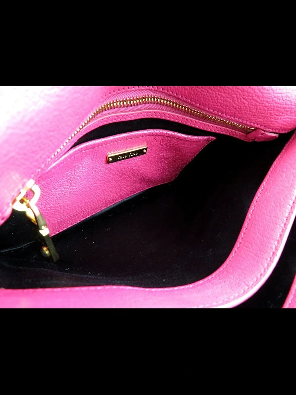Miu Miu Two-Tone Pink Leather Satchel with Gold Hardware